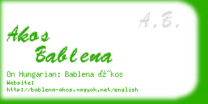 akos bablena business card